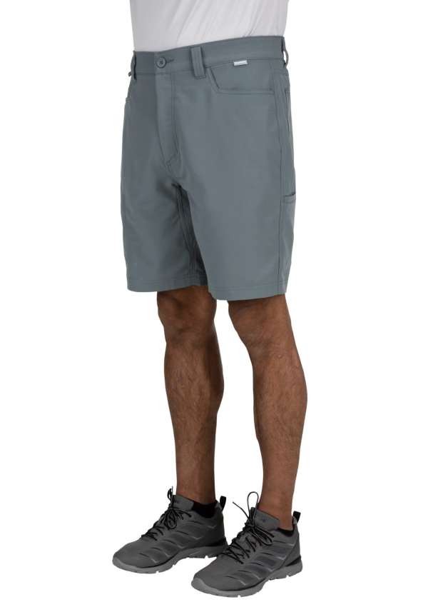 Durable Simms Skiff Shorts featuring stretch for mobility.